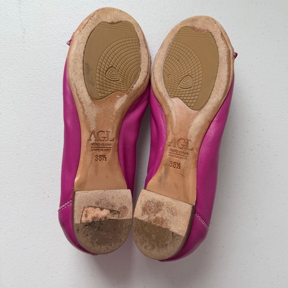 AGL Attilio Giusti Leombruni Monika Pink Ballet Flats Patent Leather Toe 38.5 - Picture 14 of 16